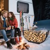 facka Curved Firewood Rack, 30 Inch Indoor Outdoor Log Firewood