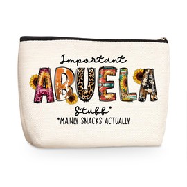 Abuela Gifts Grandma Gifts Western Sunflower Makeup Bag Best Grandma Gifts for Female Women Grandmother Memaw Nanny Cosmetic Bag Birthday Christmas Mothers Day Grandmothers Day Gifts Travel Pouch
