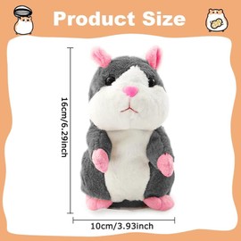 Talking Hamster Toy, Talking Hamster Repeated, Talking Plush Toy, Electronic, Mouse Children's Soft Toy, Funny Children's Stuffed Toy, Plush Hamster, Record Toy, Interactive for Baby Kids