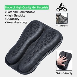 PhyiFlbey Foldable Motorcycle Gel Seat Cushion，Motorcycle Seat Cover Large 3D Honeycomb Structure Shock Absorption Breathable Seat Pad for Long Rides(S)