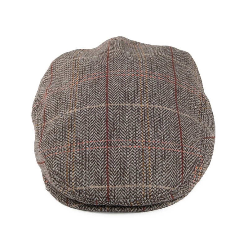 Jaxon & James Tweed Flat Cap - Brown-Grey X-Large