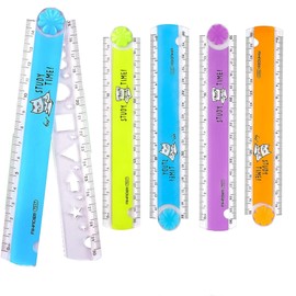 4Pcs Folding Ruler, 30cm Transparent Ruler, Plastic Geometric Rulers Straight Cute Ruler, Back To School Stationary Ruler, Foldable Ruler for Kids School Children Kids Office - Color Random