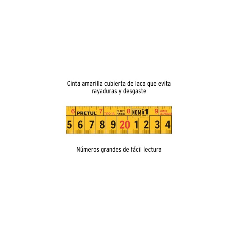 Pretul PRO-3MEB-R, Flexómetro, verde, 3 m, cinta 13 mm, Pretul,