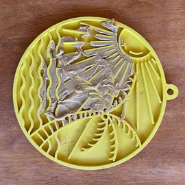 SodaPup Sun N Sea eMat – Durable Enrichment Feeder with Suction Cups Made in USA from Non-Toxic, Pet-Safe, Food Safe Rubber for Mental Stimulation, Avoiding Overfeeding, Calming, & More