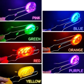 7 Pack Retro Light Up Gyro Wheels Set, 8.5'' Retro Magic Rail Twirler Sensory Toy with Spinning Wheel and Flashing LEDs, Magnetic Flashing Gyro Wheel Fidget Toy for Kids Birthday Gifts (7 Colors)