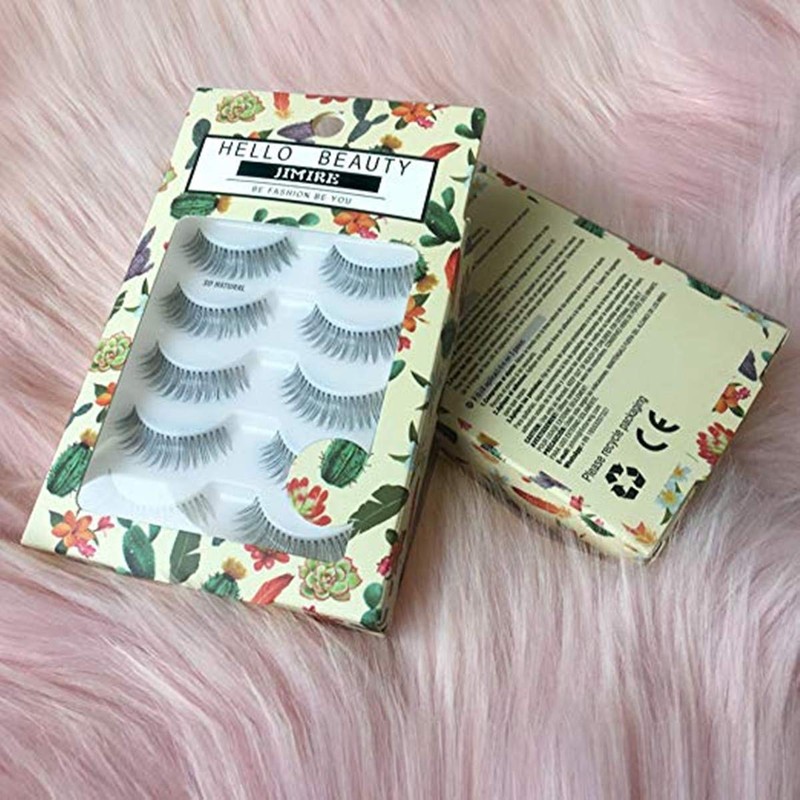 JIMIRE False Eyelashes 110 Lashes Natural Multipack Fake Eyelashes (5