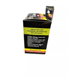 Rhino Universal AC Adaptor Power Supply + 6 Tips 500mA Deluxe