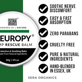 Sera Organics Neuropathy Cream Treatment for Foot, Hands, Legs, Toes, for Muscle & Joint Discomfort, Natural Formula with Natural Turmeric, Ginger, St John's Wort (30ml) Made in UK by Sera Organic