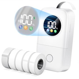 Phomemo Máquina etiquetadora con 5 cintas, pantalla inteligente D30D mejorada 2026, mini etiquetadora Bluetooth, pequeña etiquetadora recargable para 