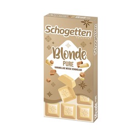 Schogetten Schogetten Blonde Pure I Karamell mit weißer Schokolade I 100 g SchokoladentafelI praktisch einzeln portioniert