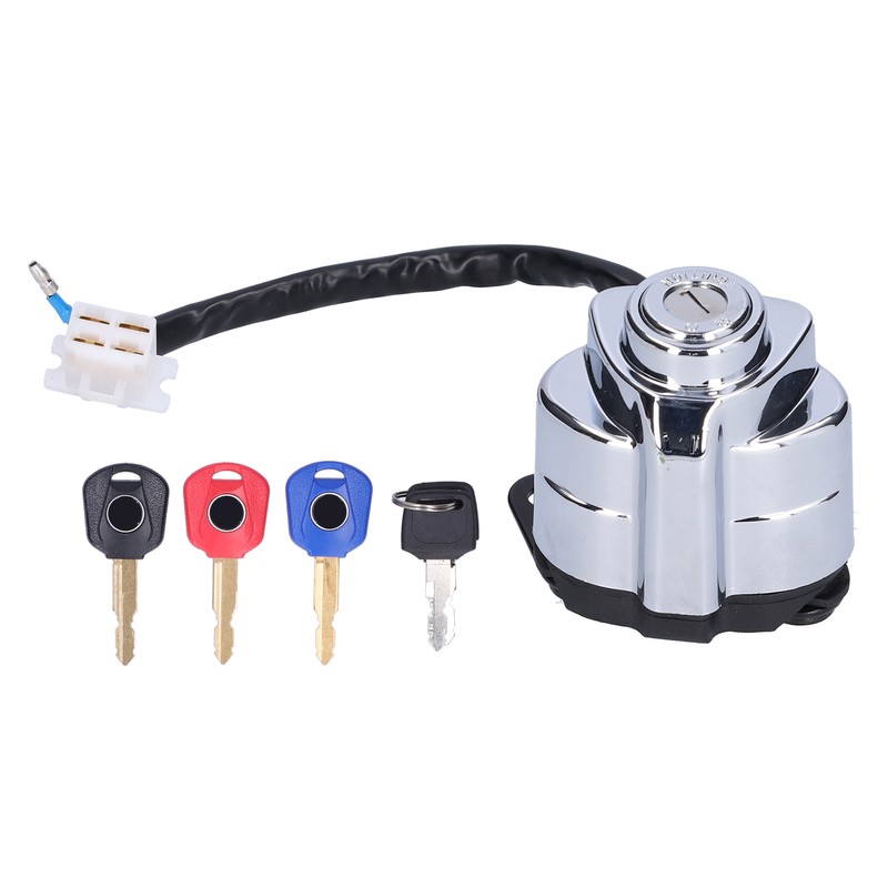 Motorcycle Ignition Switch Lock with 3 Colors Keys Fit for