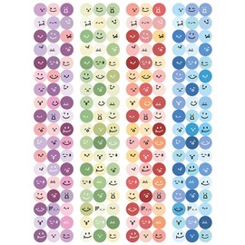 FUGLUS Pack of 216 Smile Stickers Small, Emoji Stickers, Reward Stickers, Meme Stickers, Teachers, Cute Emoticon Stickers, Smile Stickers, Reward Smile Stickers for Teachers, Presentation Cards for