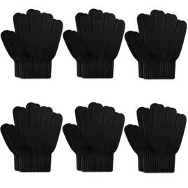ONESING 6 Pairs Kids Gloves Knit Gloves for Kids Winter Gloves Stretchy Kids Gloves Solid Finger Boys Gloves for Girls Boys