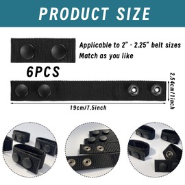 IHLOOTD Belt Keeper Police Pack of 6 Duty Belt Holder Law Enforcement Belt Loops Tactical Belt Loop Double Push Button for Police Equipment Use Belt