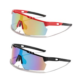 SJBNCai 2 Pairs Kids Sunglasses Lightweight Frame Baseball Cycling Sports Sunglasses for Aged 6-14