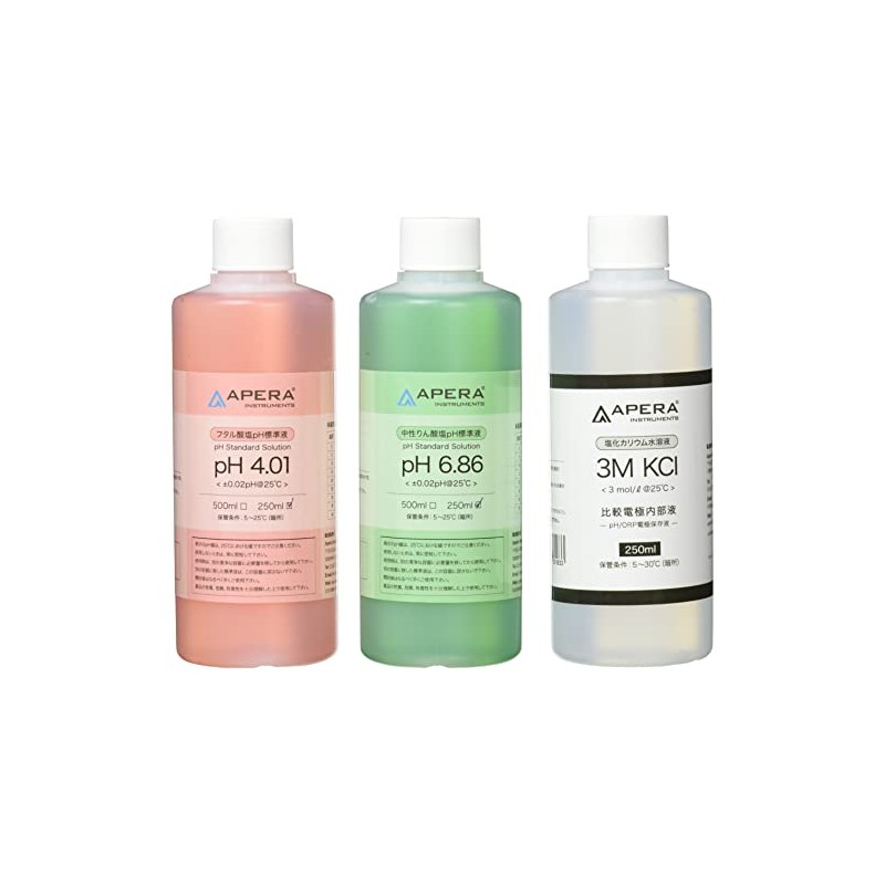 Apella Instruments pH Standard Solution Set, Electrode Storage Solution Included,