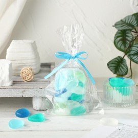 Lineshading 200g Sea Glass Soap Decor Seashell Decorative Soaps for Bathroom Home Decor Beach Wedding Nautical Wedding Party Favors Beach Bridal Shower Favors(Sea Glass)