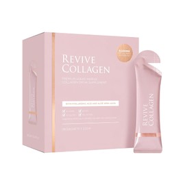 Revive Collagen Premium 8,500mg Hydrolysed Marine Collagen Drink with Added Hyaluronic Acid & Aloe Vera for Healthy Skin, Hair, Nails & Joints | Lemon & Lime | 28 x Sachets