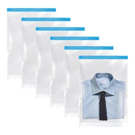 6 Pieces Vacuum Bags for Clothes Vacuum Bags for Clothes Travel Space Saving Dustproof Moisture Proof Vacuum Storage Bags for Clothes 40x60 Cm No Vacuum Pump Required