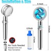 JJiaoLinin Water Saving Shower Head, 360 Degree Rotating Propeller Operated