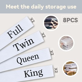 Bozenu Bed Sheet Organizer Straps, 8 Pcs Elastic Sheet Organizers and Storage Label Bands for Linen Closet