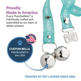 PoochieBells Handcrafted Dog Doorbell for Potty Training – Easy & Quick, Doggie-Safe USA-Made Dog Door Bell with Perfect Sound, Dog Trainer-Recommended for Over 20 Years, Keep Calm & Wag On