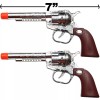 COWBOY HIGH STYLE CHROME COWBOY GUNS TOY PISTOL REVOLVER WILD