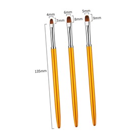 VICASKY 3pcs Golden Round Head Nail Art Brush Portable Nail Dotting Painting Tool for Women for Fine Details and Patterns