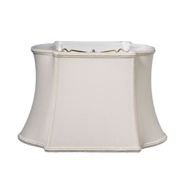 Cloth & Wire Slant Fancy Oblong Softback Lampshade with Washer Fitter, Cream