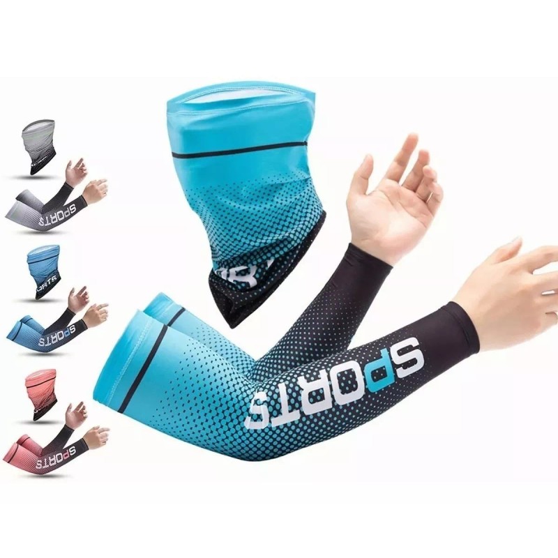 GOGOX Guantes Protección Solar Largos Medio Dedo,antiuv Seda Hielo