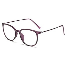 Lasree Fashion Glasses Full Rims Myopia Everyday Use Mens Womens Fashion Distance Glasses 0.50 to 6.00 Lens Frame Glasses, purple