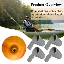 WFCYX 4 Pcs Kayak Scupper Hole Plugs Fits Scupper Holes 1" to 1-3/8", Compatible with Perception Sport Kayak, Dagger, Tarpon, Wilderness Systems sit-on-top Kayaks and Other Seated Kayaks