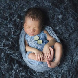 Zeroest Baby Photography Props Boy Girl Photo Shoot Outfits Newborn Crochet Costume Infant Knitted Clothes Mohair Outfit (Light Blue)