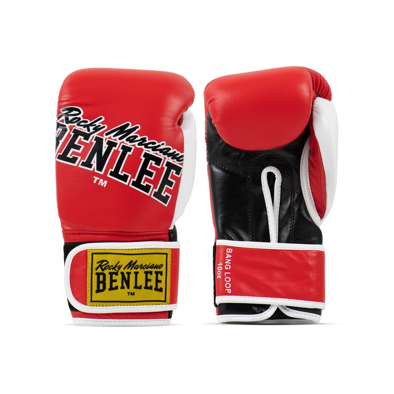 Benlee Boxing Gloves Leather Bang Loop 12 oz Red/Black