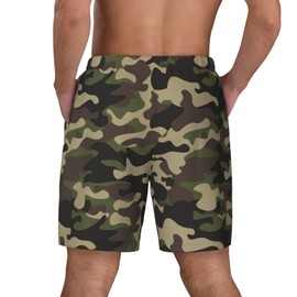 Pastard Camo Men's Swim Trunks with Compression Liner 2 in 1 Inseam Quick Dry Beach Shorts 7 inch Swimming Board Shorts XL