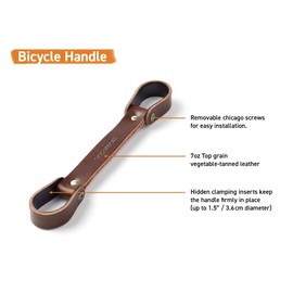 oopsmark Leather Bicycle Handle and Lifter for Your Bike Frame (Brown)