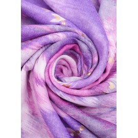 QUEEN HELENA SC026 Soft Lightweight Scarf Wrap Round Neck Pattern Elegant Women, Purple
