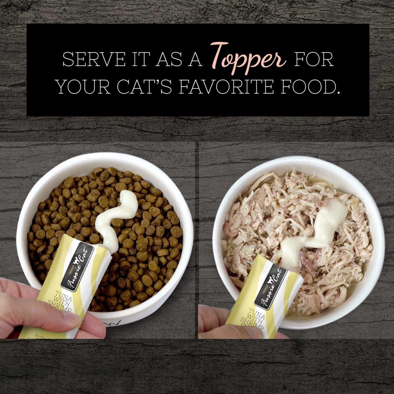 Fussie Cat Tuna with Shrimp Puree, lickable cat Treats, 0.5oz