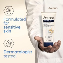 Aveeno Skin Relief Moisturising Lotion (1x 200ml), Moisturiser With Soothing Triple Oat Complex & Shea Butter, 72-Hour Intense Hydration, Helps Relieve Very Dry, Tight and Sensitive Skin