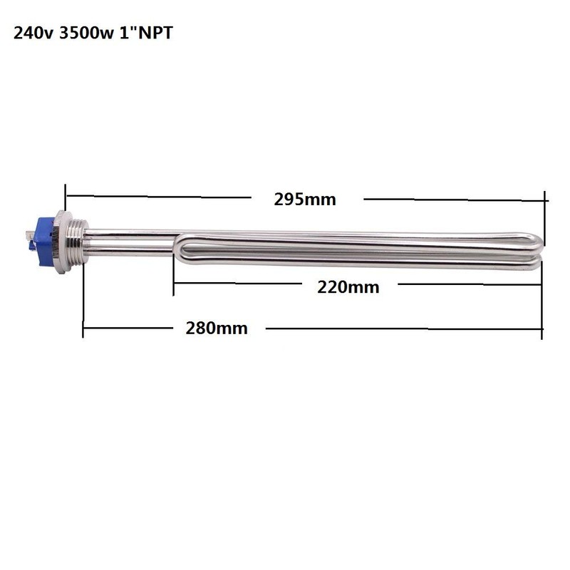 DERNORD 240V 3500W Foldback Water Heater Element Screw-in Heating Element