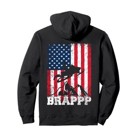 USA American Flag Snowmobiling Brap Snowmobile Rider Gift Pullover Hoodie
