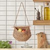 dancepandas Hanging Fruit Basket, Vegetable Basket, Braided Bohemian Storage for