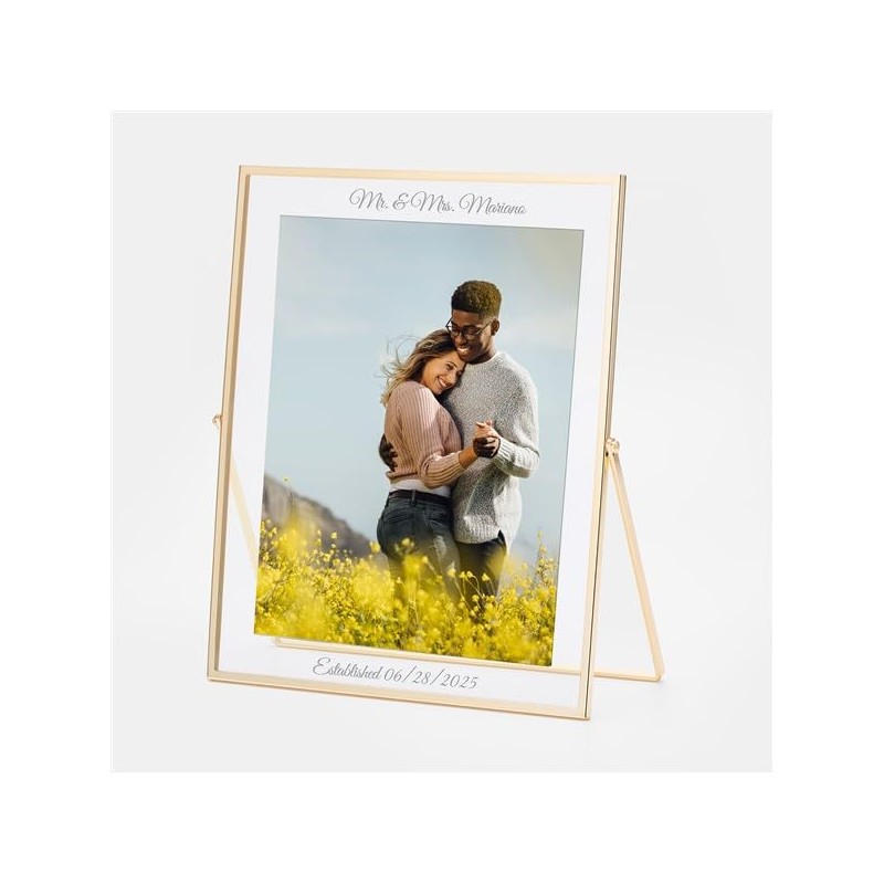 THINGS REMEMBERED Gold Glass 8x10 Photo Frame (Free Customization)