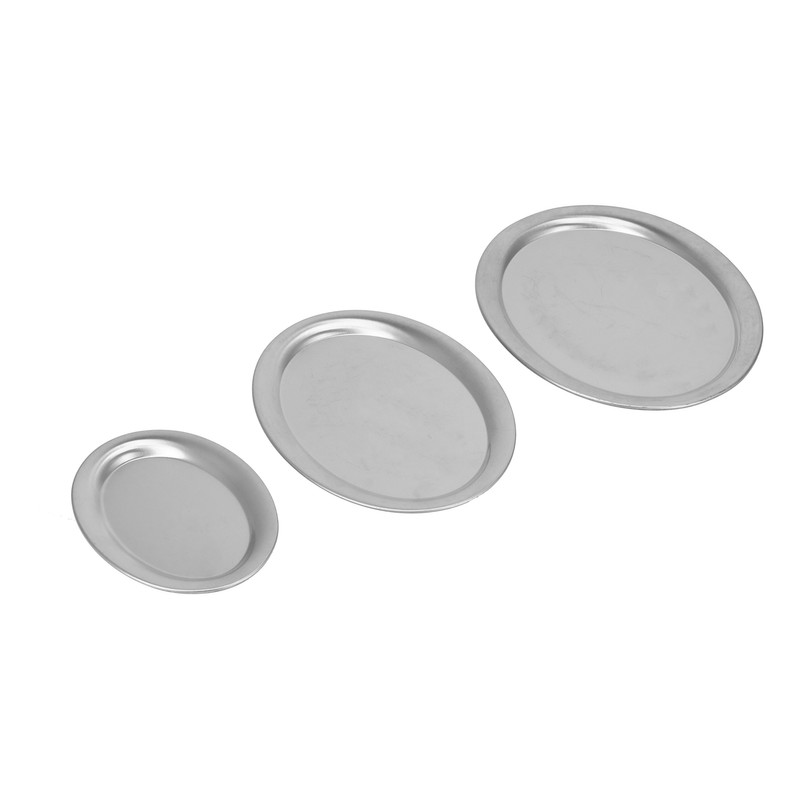 3pcs Stainless Steel Dessert Tray Mirror Polishing Process Snack Jewelry