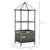 Outsunny Outdoor Towel Valet Caddy, Covered Poolside Towel Holder Rack,