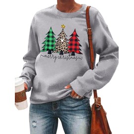 hohololo Christmas Sweatshirt Women's Christmas Jumper Merry Christmas Jumper, Grey3