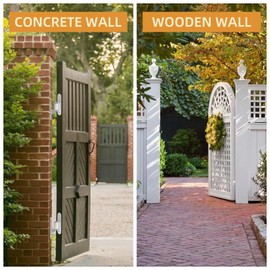 Rasugarlary 4 Set Heavy Duty Gate Hinges, Wall Mount Gate Hinges 5/8'' Pin Fence Post Hinge Set for Wooden or Concrete Fence Gate (Silver, Screws Included)