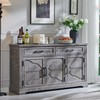 JXQTLINGMU 55" Large Buffet Sideboard Cabinet with 3 Doors and