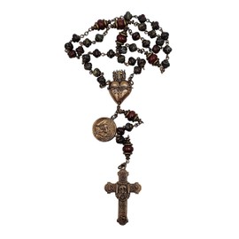 Holy Face of Jesus Devotional Sacred Bleeding Heart, Pieta Bronze Bloodstone Red Jasper Chaplet protection stress