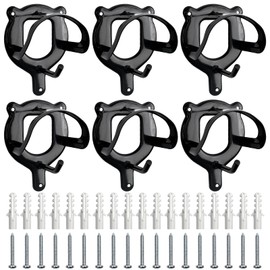 6 Counts Horse Bridle Rack Bridle Bracket Bridle Hooks Horse Tack Storage Halter Hanger Metal Bridle Holder with Tubes and Screw for Horse Barn Supplies, Black